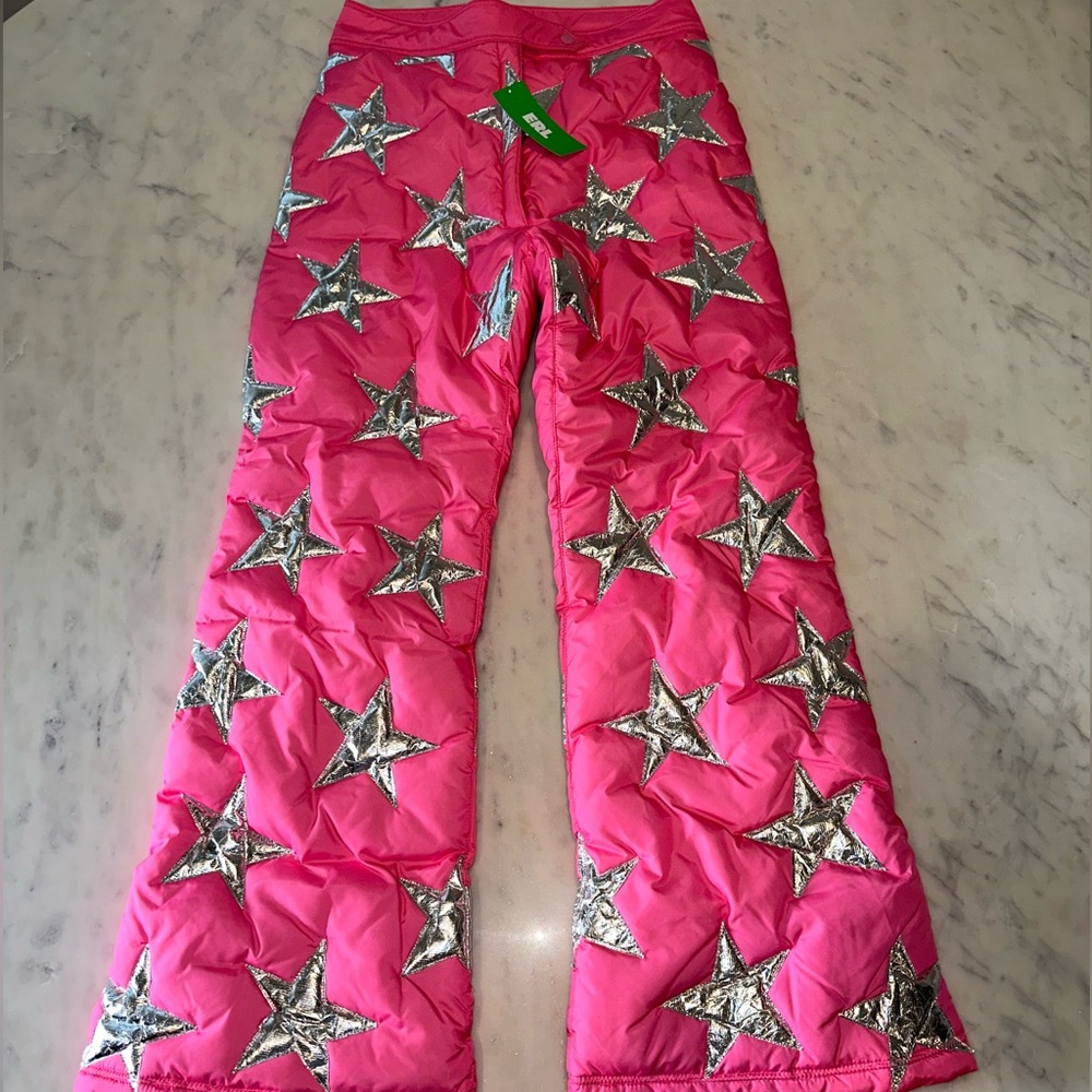 ERL Pink Star Puffer Pants Snowboarding Pants